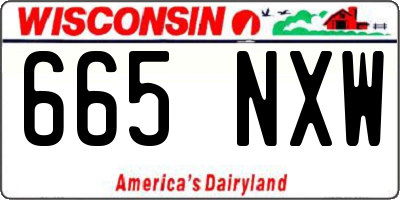 WI license plate 665NXW