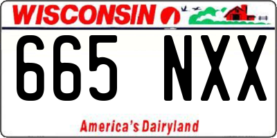 WI license plate 665NXX