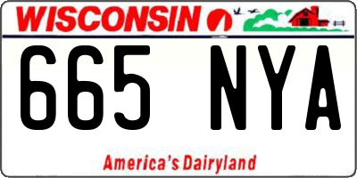 WI license plate 665NYA