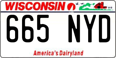 WI license plate 665NYD