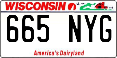 WI license plate 665NYG