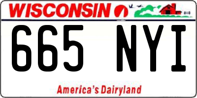 WI license plate 665NYI