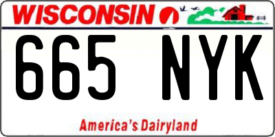 WI license plate 665NYK