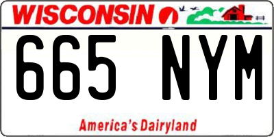 WI license plate 665NYM
