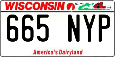 WI license plate 665NYP