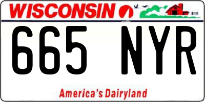 WI license plate 665NYR