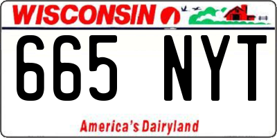 WI license plate 665NYT