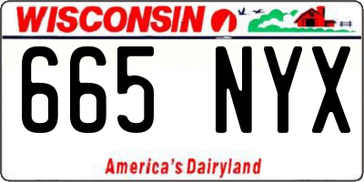 WI license plate 665NYX