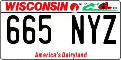 WI license plate 665NYZ