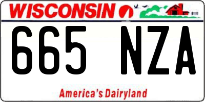 WI license plate 665NZA