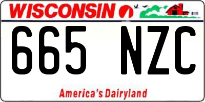 WI license plate 665NZC