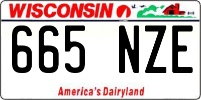 WI license plate 665NZE