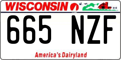 WI license plate 665NZF