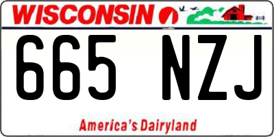 WI license plate 665NZJ
