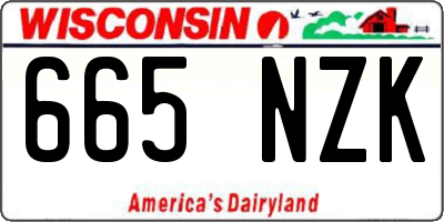 WI license plate 665NZK