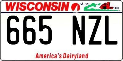 WI license plate 665NZL