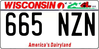 WI license plate 665NZN