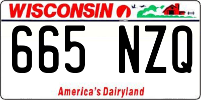 WI license plate 665NZQ