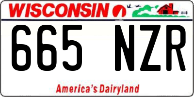 WI license plate 665NZR
