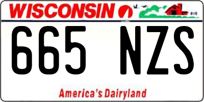 WI license plate 665NZS