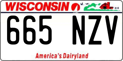 WI license plate 665NZV