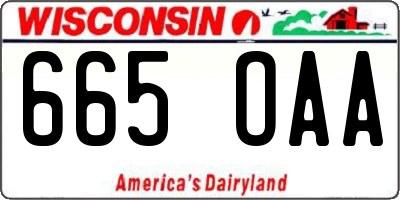 WI license plate 665OAA