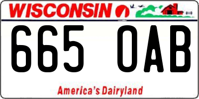WI license plate 665OAB