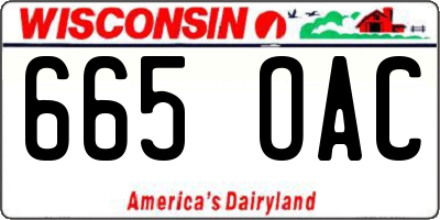 WI license plate 665OAC