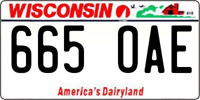 WI license plate 665OAE