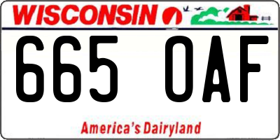 WI license plate 665OAF