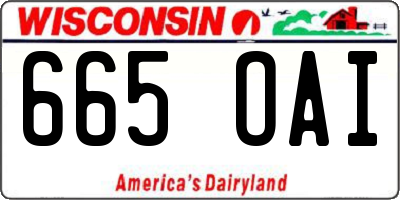 WI license plate 665OAI