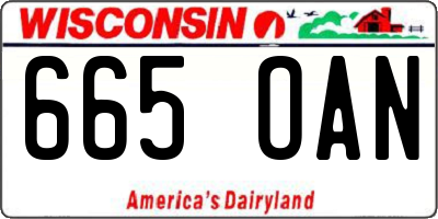 WI license plate 665OAN