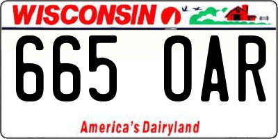 WI license plate 665OAR
