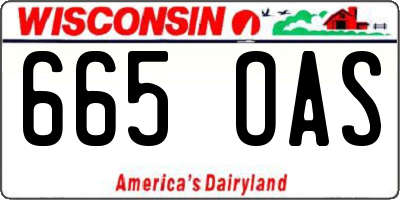 WI license plate 665OAS