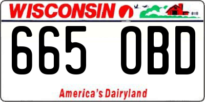 WI license plate 665OBD