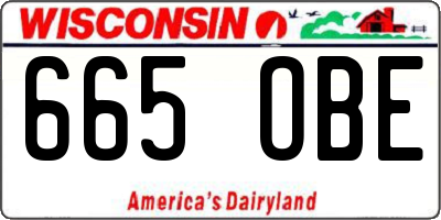 WI license plate 665OBE