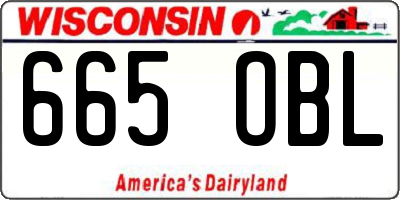 WI license plate 665OBL