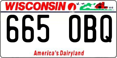 WI license plate 665OBQ
