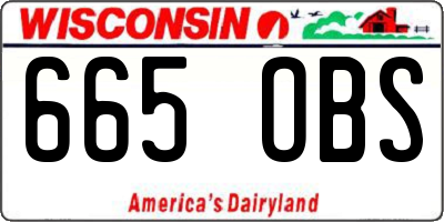 WI license plate 665OBS