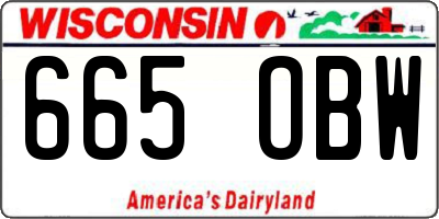 WI license plate 665OBW