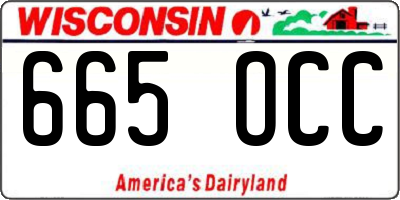 WI license plate 665OCC