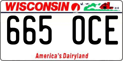 WI license plate 665OCE