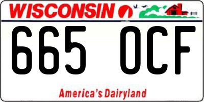 WI license plate 665OCF