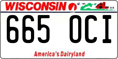 WI license plate 665OCI