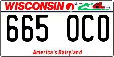 WI license plate 665OCO