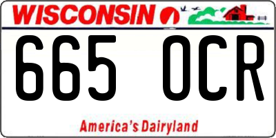 WI license plate 665OCR
