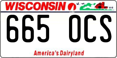 WI license plate 665OCS