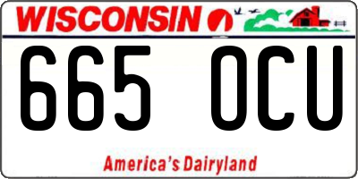 WI license plate 665OCU