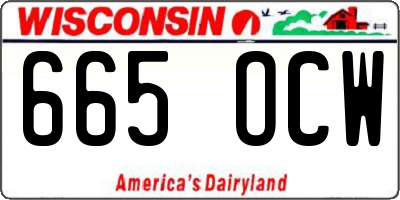 WI license plate 665OCW