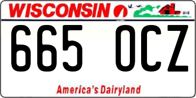 WI license plate 665OCZ